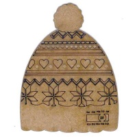 Bobble Hat - Christmas Pattern MDF Wood Shape