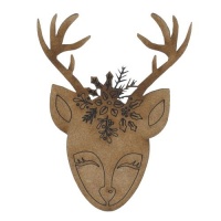 Whimsical Reindeer - MDF Christmas Floral Wood Shape