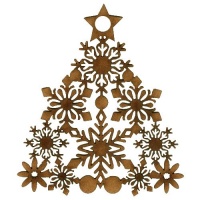 Snowflake Christmas Tree - MDF Lace Cut Bauble