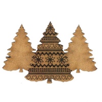 Fir Tree Tio - Christmas Pattern MDF Wood Shape