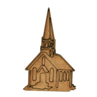 Village Church in Winter MDF Wood Shape