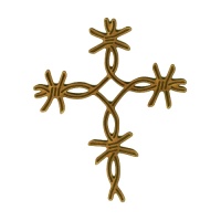 Barbed Wire Twist Cross - MDF Wood Shape Style 14