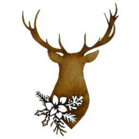 Stag Head - MDF Christmas Floral Wood Shape