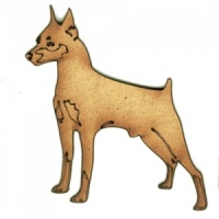 Doberman Pinscher - MDF Wood Dog Shape