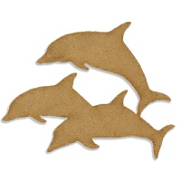Dolphin Trio MDF Wood Shape - Style 01