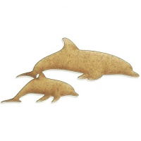 Dolphin Duo MDF Wood Shape - Style 03