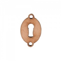 Oval Keyhole Escutcheon MDF Wood Shape x 2