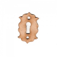 Scallop Keyhole Escutcheon MDF Wood Shape x 2