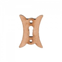 Curve Keyhole Escutcheon MDF Wood Shape x 2