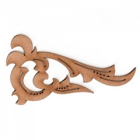 Baroque Curled Leaf Flourish MDF Wood Shape