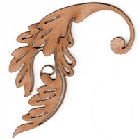 Curled Leaf Flourish MDF Wood Shape