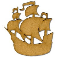 Galleon Boat MDF Wood Shape - Style 1