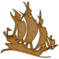 Galleon Boat MDF Wood Shape - Style 3