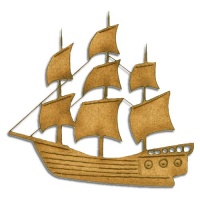 Galleon Boat MDF Wood Shape - Style 8