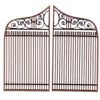 Wrought Iron Style Pair of Gates - Arch & Curlicues - MDF Wood Shape