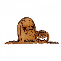 RIP Gravestone and Pumpkin MDF Wood Shape