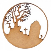 Graveyard Scene Motif MDF Wood Shape