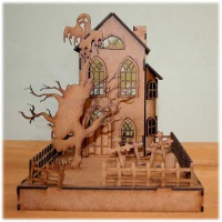 Haunted House & Graveyard - MDF Wood Kit