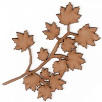 Mini Sugar Maple Leaf & Twig - MDF Wood Shape