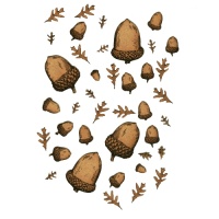 Sheet of Mini MDF Acorns & Oakleaves