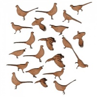 Sheet of Mini MDF Wood Birds - Pheasants & Quails