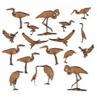 Sheet of Mini MDF Wood Birds - Water Birds