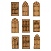 Sheet of Mini MDF Door Wood Shapes