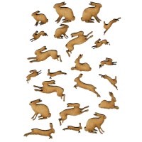 Sheet of Mini Hares - MDF Wood Animal Shapes