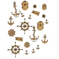 Sheet of Mini MDF Nautical Motifs Style 2