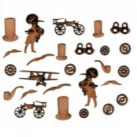 Sheet of Mini MDF Steampunk Motifs Style 2