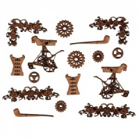 Sheet of Mini MDF Steampunk Motifs Style 5