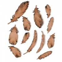 Sheet of Mini MDF Wood Feathers - Style 2