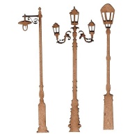 Sheet of Mini MDF Wood Lamp Posts - Style 2