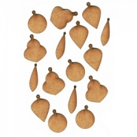 Sheet of Mini MDF Christmas Wood Shapes - Plain Baubles