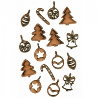 Sheet of Mini MDF Christmas Wood Shapes - Mix 2