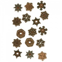 Sheet of Mini MDF Christmas Wood Shapes - Snowflakes 2