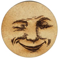 Moon with Winking Face - MDF Wood Shape