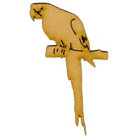 Parrot on Perch MDF Wood Bird Shape