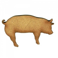 Pig with Curly Tail - MDF Wood Shape Style 3