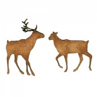 Reindeer Duo - MDF Wood Shape