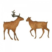 Reindeer Duo - MDF Wood Shape