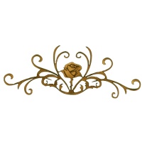 Rose with Fancy Vine Scrolls - Flora & Fauna Flourish Style 21