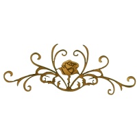 Rose with Fancy Vine Scrolls - Flora & Fauna Flourish Style 21