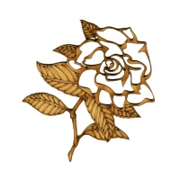 Garden Rose Outline MDF Wood Shape