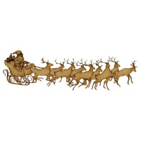 Santa & Sleigh MDF Wood Shape - Style 1