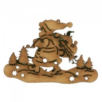 Snowy Scene Santa - MDF Wood Shape