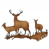 Group of Deer MDF Wood Shape Style 6