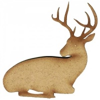 Resting Stag MDF Wood Deer Shape Style 14