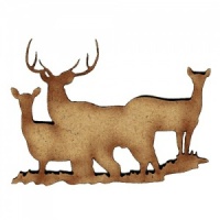 Group of Deer MDF Wood Shape Style 15