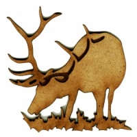 Grazing Stag MDF Wood Deer Shape Style 17